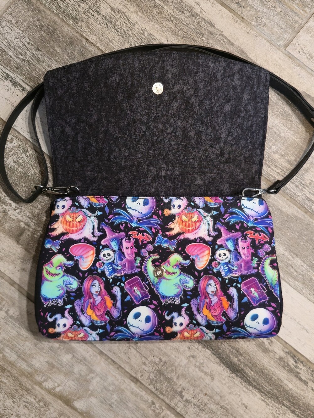 Handmade Halloween Town / Nightmare Before Christmas Colorful Shoulder Bag - Picture 6 of 10